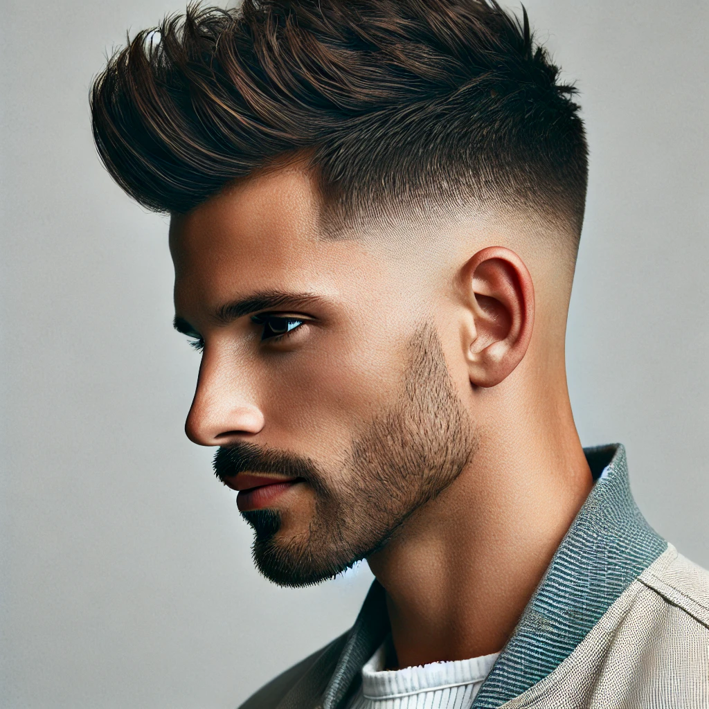 Homme avec le dégradé américain coupe de cheveux