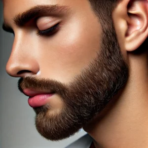 barbe sur la joue homme